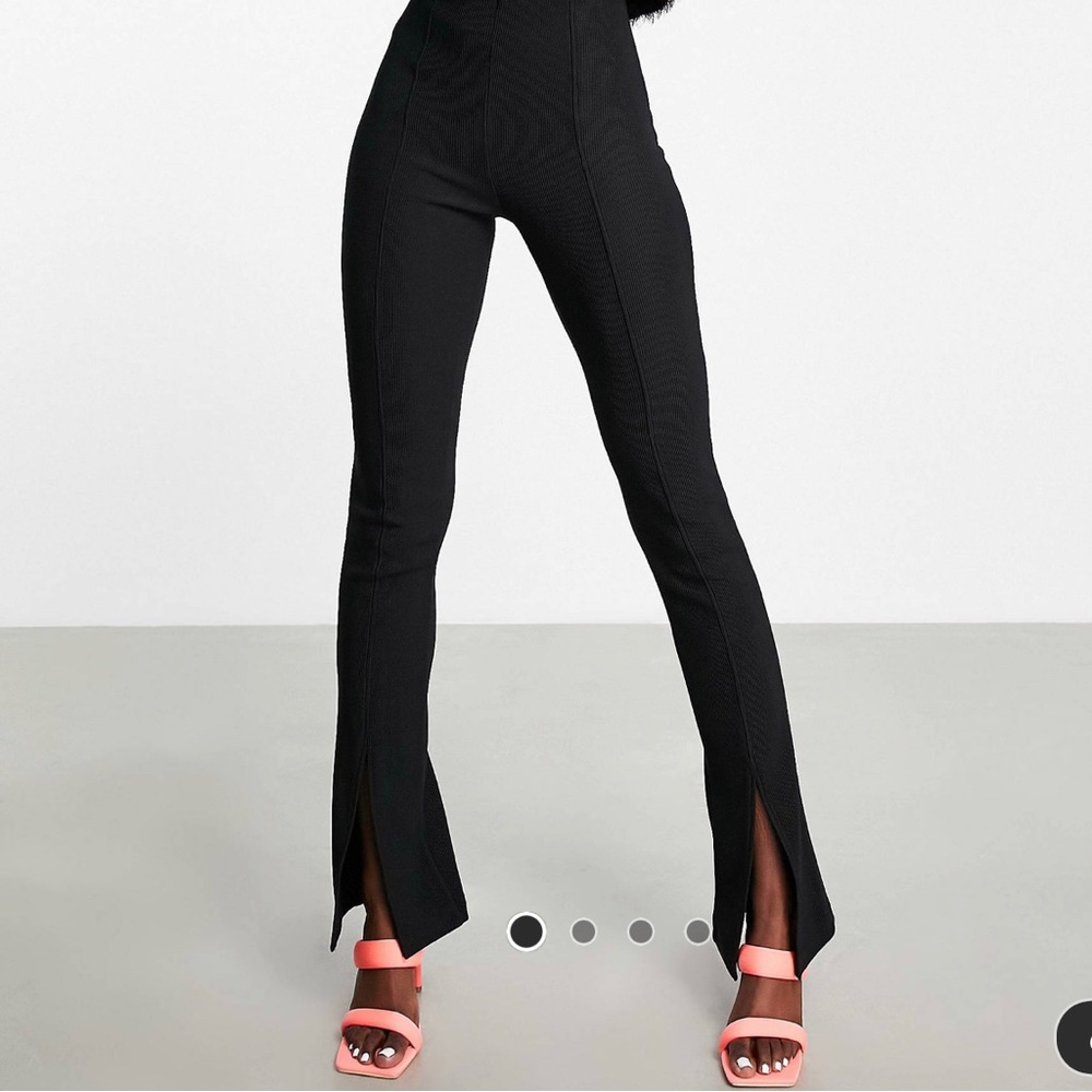 Split hem black pants